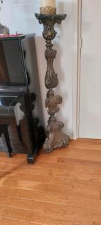 Oude koperen kerk kandelaar 1.35 hoog., Antiek en Kunst, Antiek | Kandelaars, Ophalen of Verzenden, Koper of Brons