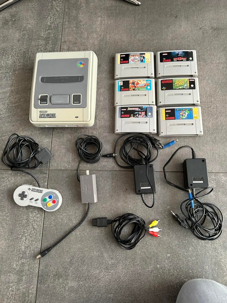 Super Nintendo (SNES PAL) Compleet met 6 games!, Ophalen, Gebruikt, Met 1 controller, Met games