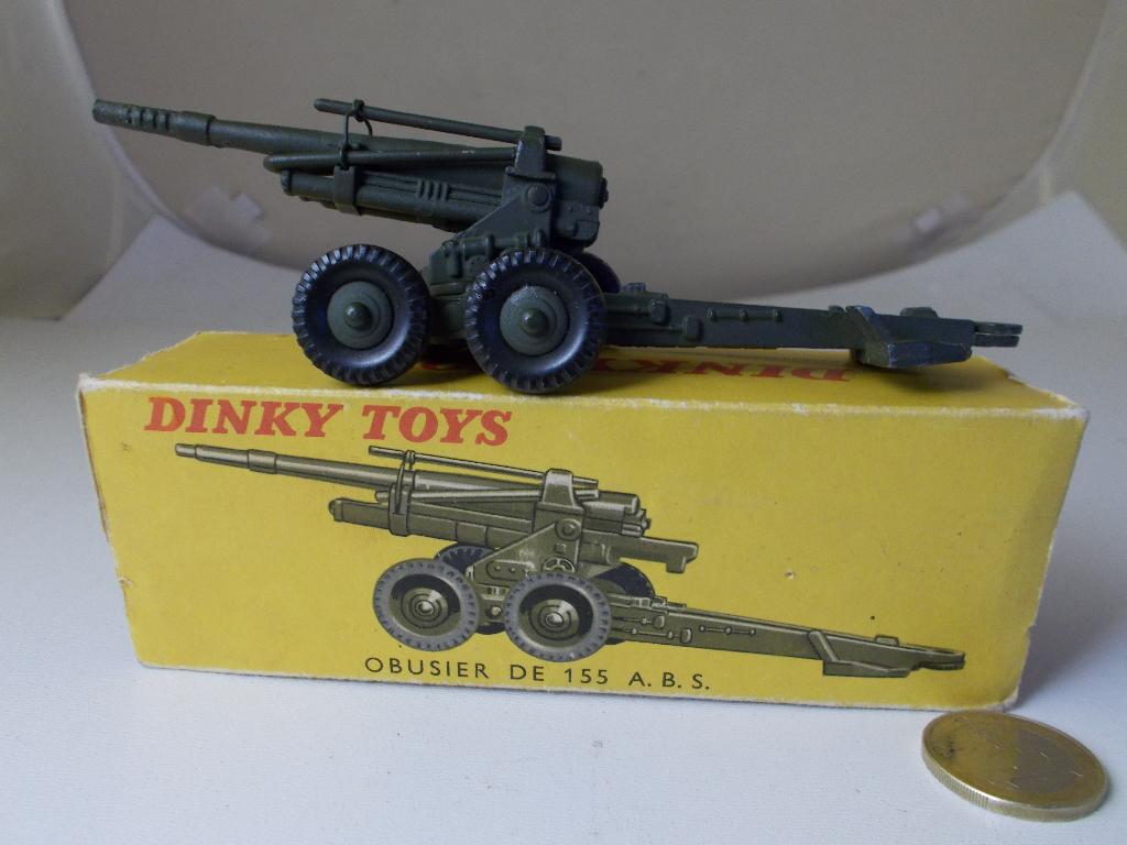 1955 Dinky Toys 80E OBUSIER DE 155 A.B.S. + ORIG.DOOSJE! (G), Ophalen of Verzenden, Zo goed als nieuw, Overige typen, Dinky Toys