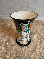 Keramieke vaas van hand geverfde bloemen, Antiek en Kunst, Ophalen