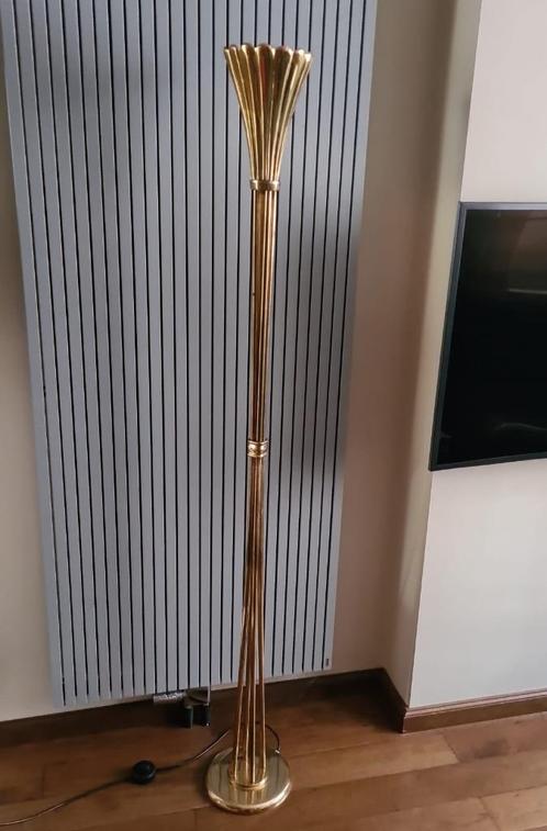 Hollywood regency staanlamp messing / brass , Italy, 70/80s, Huis en Inrichting, Lampen | Vloerlampen, Gebruikt, 150 tot 200 cm