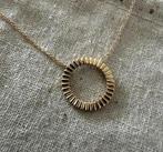 Geelgouden 14krt ketting met ronde hanger 43cm, Ophalen of Verzenden, Nieuw, Goud