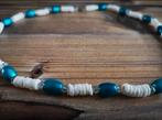 Ketting wit/turquoise, Ophalen of Verzenden, Zo goed als nieuw, Wit