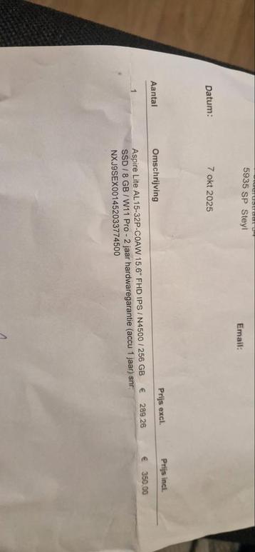 Acer Laptop - Aspire Lite AL15-32P-C0AW beschikbaar voor biedingen