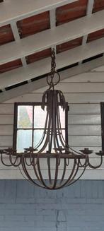 Rustieke Kroonluchter met Kaarsenhouder - 100cm, Huis en Inrichting, Ophalen, Gebruikt, Metaal, Rustiek