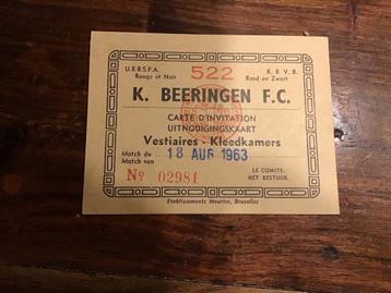 Voetbal toegangskaart speler FC Beringen EVV Eindhoven 1963 beschikbaar voor biedingen