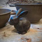 Gietijzeren Konijntje - Antraciet/Bruin - 12cm, Dierenbeeld, Onbekend, Nieuw, Ophalen of Verzenden