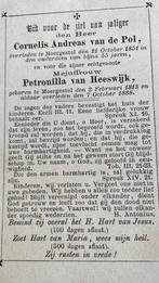 Cornelis Andreas van de Pol Moergestel Overleden 1851, Ophalen of Verzenden