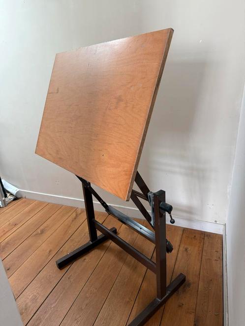 Vintage Tekentafel, Doe-het-zelf en Verbouw, Tekentafels, Gebruikt, Minder dan 130 cm, Ophalen