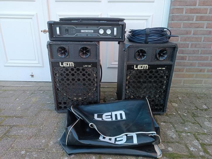 LEM LPP95 luidsprekers + versterker + kabels, Audio, Tv en Foto, Luidsprekers, Front, Rear of Stereo speakers, 120 watt of meer