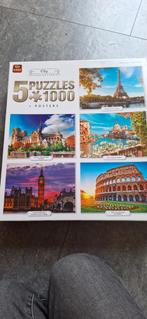 King 5 Puzzels 1000 stukjes - City Collection, Ophalen, 500 t/m 1500 stukjes, Zo goed als nieuw, Legpuzzel