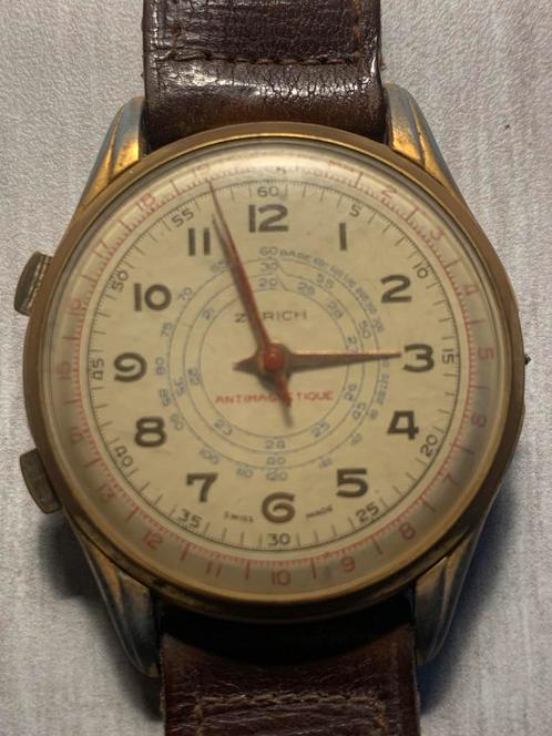 Fonte injectee, Sieraden, Tassen en Uiterlijk, Horloges | Antiek, Polshorloge, Overige merken, Staal, 1930 tot 1960, Met bandje