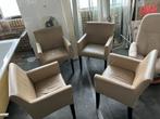 Mooie leren Eetkamerstoelen - Set van 4, Huis en Inrichting, Stoelen, Ophalen, Gebruikt, Overige kleuren, Leer
