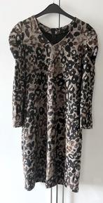 🌻 Beige jurk met bruin zwarte print van Caroline Biss 42 44, Verzenden, Beige, Maat 42/44 (L), Gedragen