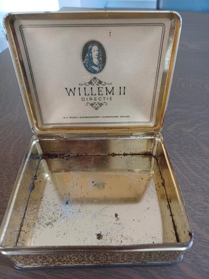 ANTIEK SIGARENBLIKJE - WILLEM II  DIRECTIE, Verzamelen, Blikken, Zo goed als nieuw, Overige, Ophalen of Verzenden