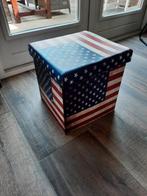 Opvouwbare Bak/Poef met Amerikaanse Vlag, Overige materialen, Minder dan 50 cm, Minder dan 50 cm, Ophalen of Verzenden