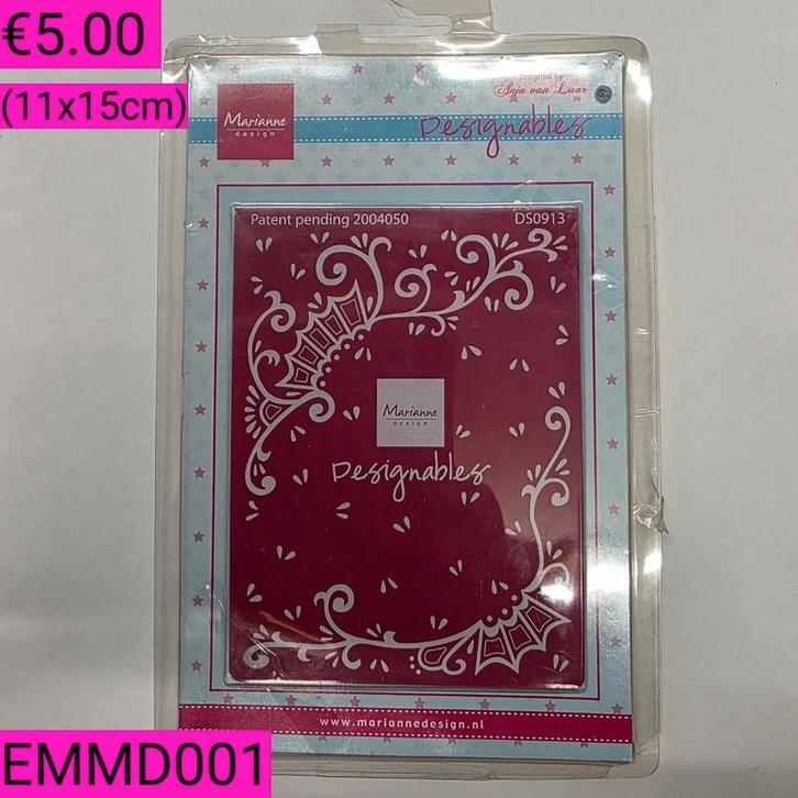 Embossing folders Marianne Design, Hobby en Vrije tijd, Kaarten | Zelf maken, Zo goed als nieuw, Pons of Mal, Overige thema's