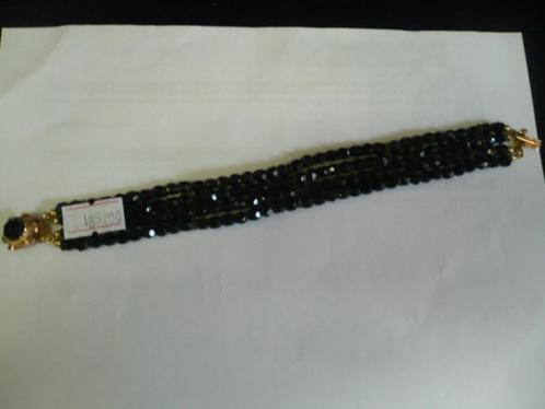 rouw armband zw. git met 14 krt. gouden slot 19.5 cm, Sieraden, Tassen en Uiterlijk, Antieke sieraden, Armband, Goud, Verzenden