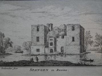 gravure kasteel Spangen, Overschie Rotterdam Rademaker 1790  beschikbaar voor biedingen