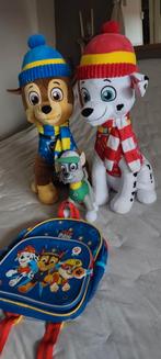 2 grote knuffels Paw Patrol+ kleine met rugtas, Ophalen of Verzenden, Zo goed als nieuw