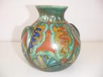 Zuid Holland Gouda plateel keramiek vaas jr.1920. Oriental., Ophalen of Verzenden