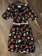Zwarte YAYA  jurk met bloemenprint rood wit maat M, Maat 38/40 (M), Zwart, Ophalen of Verzenden, Zo goed als nieuw