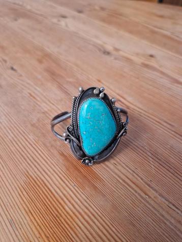 Turquoise manchet armband jaren 70