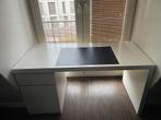 Wit Malm bureau + bureau onderlegger, Huis en Inrichting, Bureaus, Ophalen, Gebruikt, Bureau