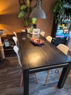 Donkere Houten Eettafel voor 6 personen, Huis en Inrichting, Tafels | Eettafels, Ophalen, Gebruikt, 50 tot 100 cm, Vijf personen of meer