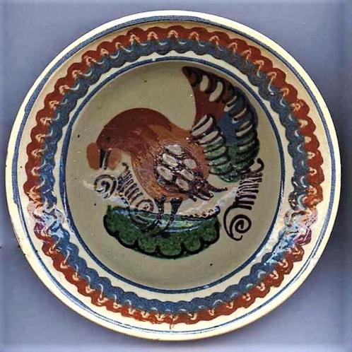Antiek Hongaars wandbord met Haan (4), Antiek en Kunst, Antiek | Wandborden en Tegels, Ophalen
