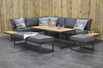Dallas Aluminium Loungeset Hoekbank met Hoge Tafel met Bankj beschikbaar voor biedingen