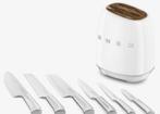 Smeg messenblok met 6 messen - Wit, Huis en Inrichting, Keuken | Bestek, Verzenden, Nieuw, Rvs of Chroom