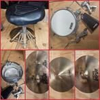 Diverse drum artikelen, kleine snare, bekkens en drumkruk, Muziek en Instrumenten, Ophalen, Gebruikt, Overige merken