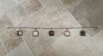 Bronskleurige ketting, 150 cm, met 5 fotolijstjes, Ophalen of Verzenden, Zo goed als nieuw, Metaal of Aluminium