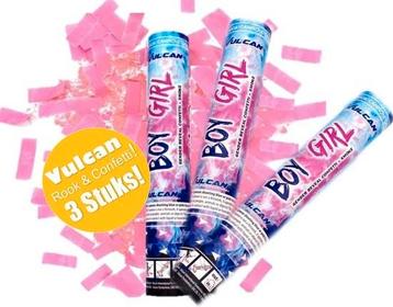 Gender Reveal Confetti Shooters - 3 Stuks! beschikbaar voor biedingen