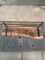 Houten Wandkapstok met Metalen Details, Gebruikt, Minder dan 100 cm, Hout, Ophalen