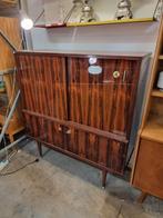 Vintage wandkast met bar prachtige tekening, Antiek en Kunst, Ophalen of Verzenden