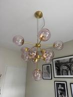 Gouden licht roze hanglamp, Huis en Inrichting, Lampen | Hanglampen, Ophalen, Zo goed als nieuw, Glas, 50 tot 75 cm