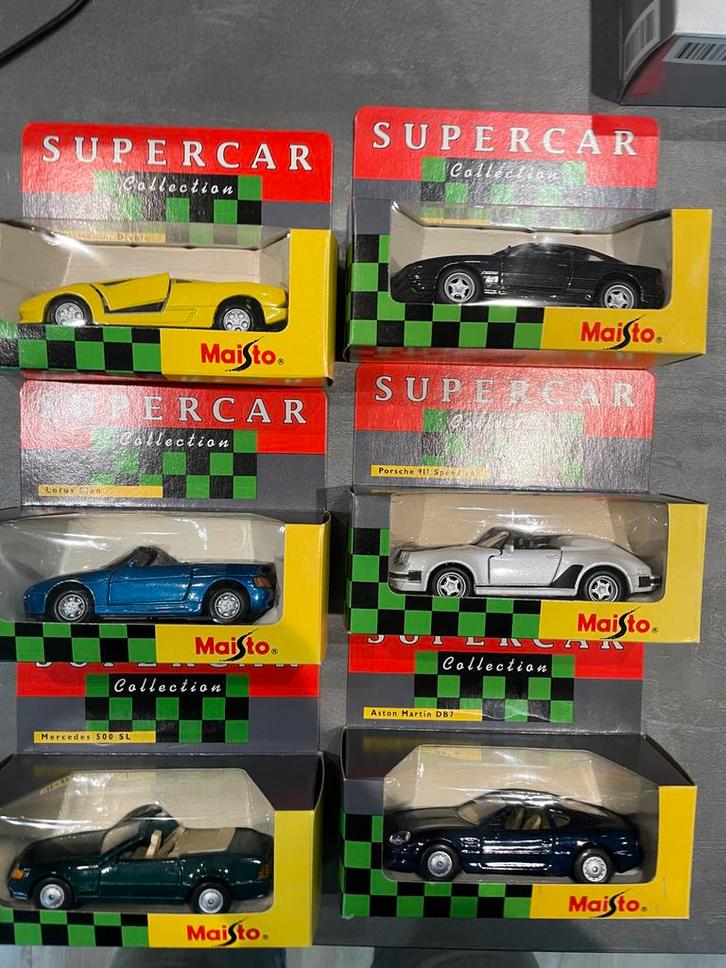 Maisto Supercar Collectie - 8 Stuks, Hobby en Vrije tijd, Modelauto's | 1:32, Nieuw, Auto, Overige merken, Ophalen of Verzenden