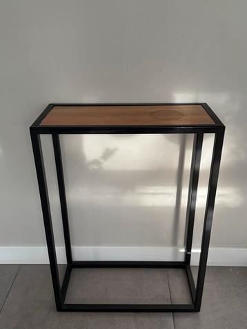 Spinder sidetable zwart metaal eiken beschikbaar voor biedingen