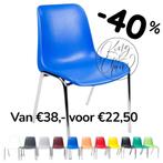Kuipstoel Helene blauw kantinestoelen stapelstoelen, Marconiweg 10 Zeewolde, Nieuw, Info@everardo.nl, Ophalen of Verzenden