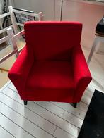 Mooie rode fauteuil, Ophalen, Gebruikt, Stof, 75 tot 100 cm