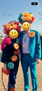 2 Kleurrijke Bloemen Folly Foam Hoeden, Ophalen of Verzenden, Nieuw, Carnaval, Accessoires