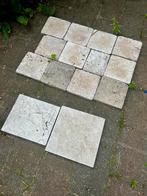 GRATIS: Travertin terras tegels (20x20x2,5) - ca 20m2, Ophalen, Gebruikt, Terrastegels, Natuursteen