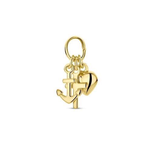 Gouden Geloof Hoop & Liefde hangertje (15 mm) - 14 karaat go, Sieraden, Tassen en Uiterlijk, Kettinghangers, Nieuw, Goud, Goud