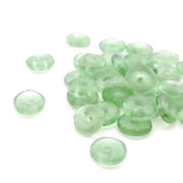 Mintgroene gerecyclede platte glaskralen (10 stuks) beschikbaar voor biedingen