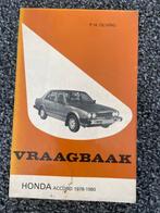 Vraagbaak Honda Accord 1978-1980, Ophalen of Verzenden