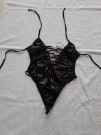 wetlook string body, Verzenden, Zwart, String