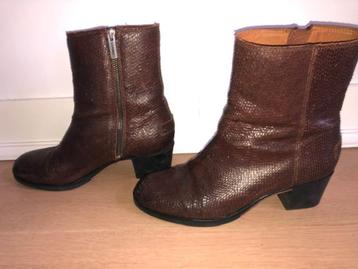 z.g.a.n. bruine snake-print shabbies enkellaarsjes maat 40. beschikbaar voor biedingen
