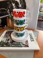 Arcopal Lotus Kop en Schotels, Jaren 70, 4 stuks, Huis en Inrichting, Keuken | Servies, Gebruikt, Ophalen of Verzenden, Glas, Overige stijlen
